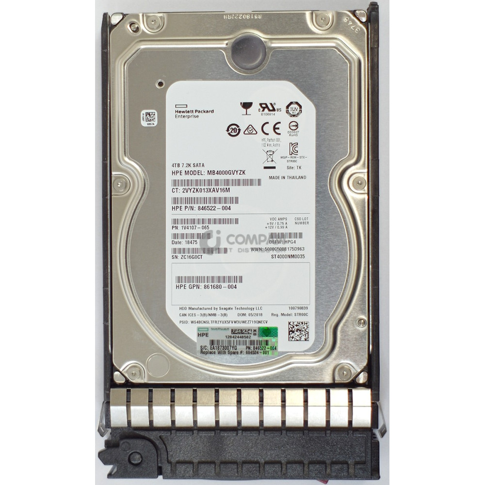 694534-001 HPE 4TB 7.2K 3G 3.5 LFF SATA HOT-SWAP 846522-004, 694374-B21